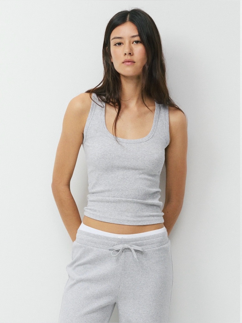 Aritzia ribbed vinyl tank Tops - set of 3